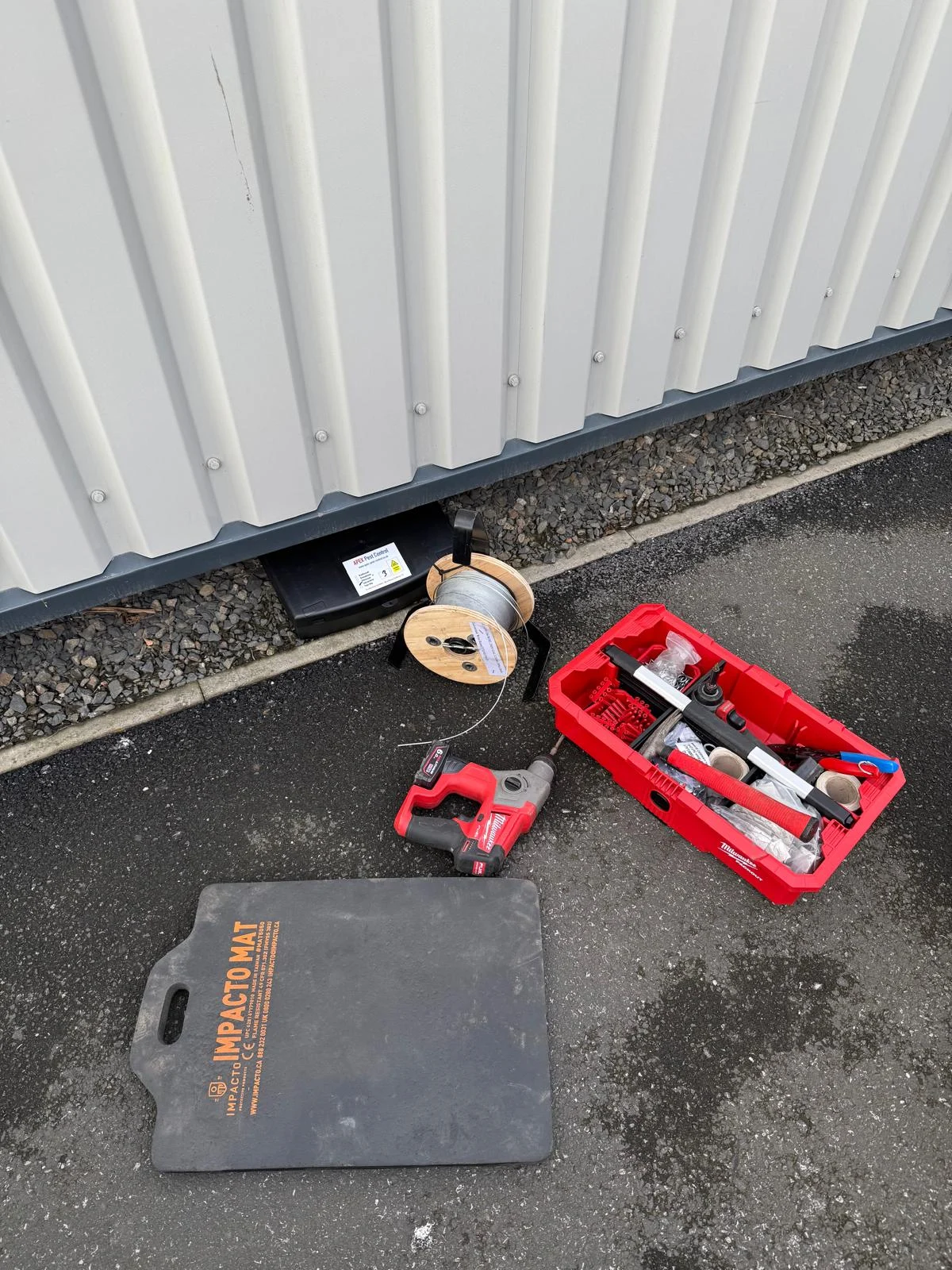 Rat bait station placement in an outer storage shed